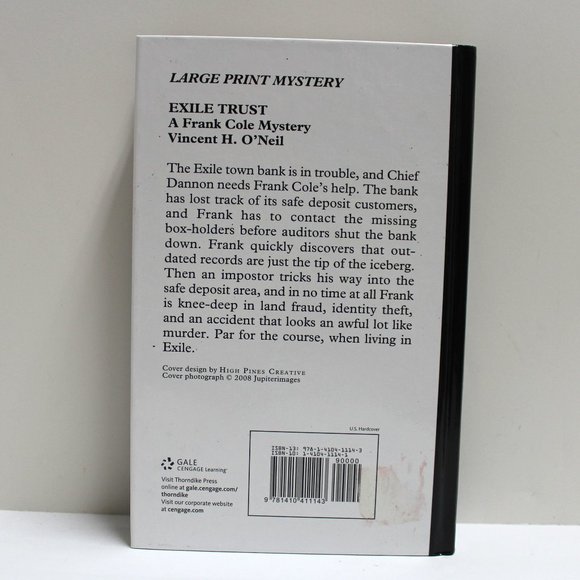 Exile Trust A Frank Cole Mystery by Vincent H O'Neil Hardcover Large Print - Picture 2 of 11
